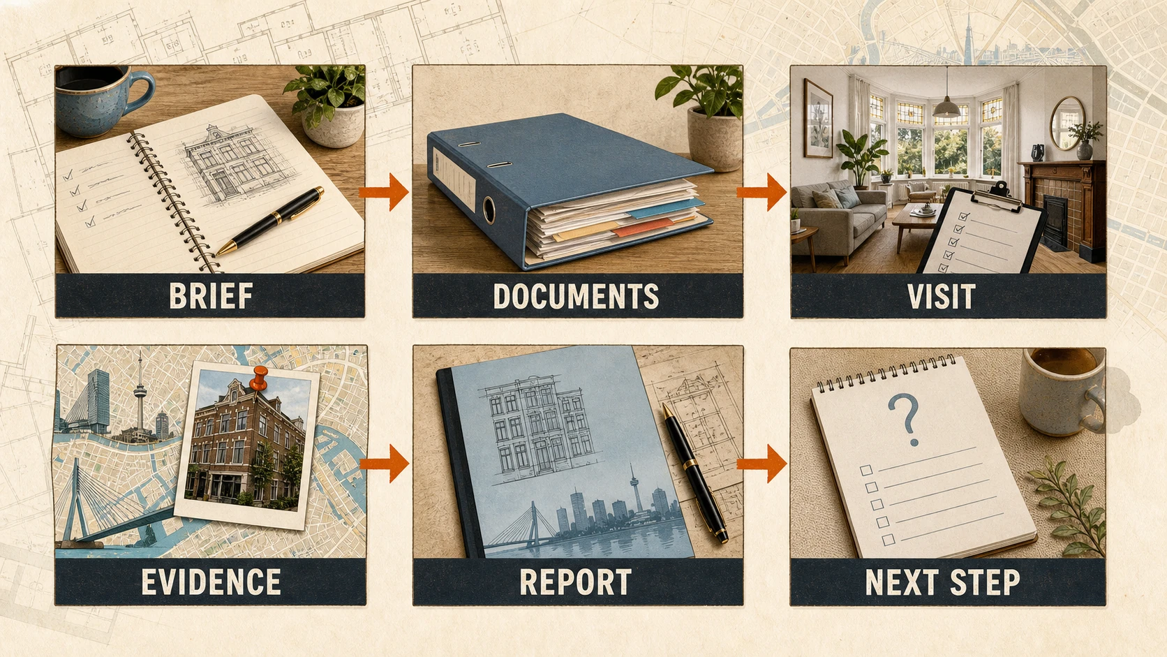 Six-step home valuation preparation sequence for a Rotterdam property